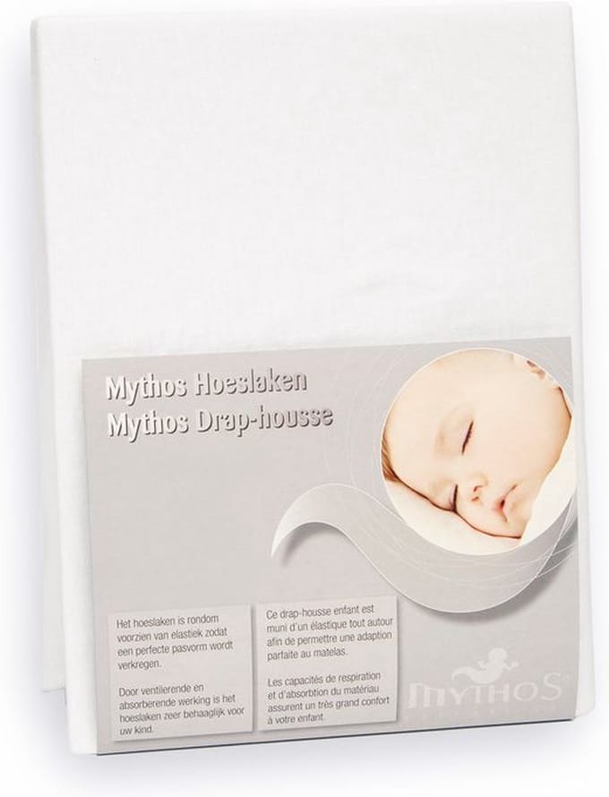 Mythos ledikanthoeslaken jersey 60x120 - wit