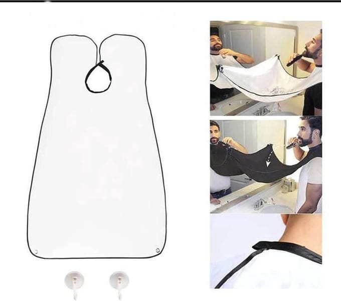 *** Baard Schort - Badkamer - Schort Mannen - Scheerschort - Schone Wastafel - Baard Accessoires - Baard trimmen - Wit van Heble® ***