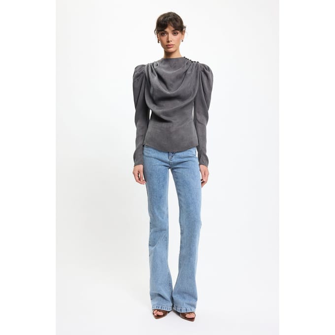 BENU Grijze blouse met knopen