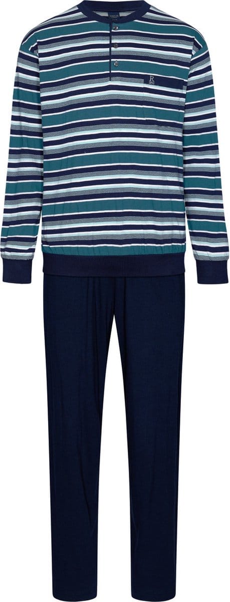 Katoenen Robson pyjama turquoise - Blauw - Maat - 50