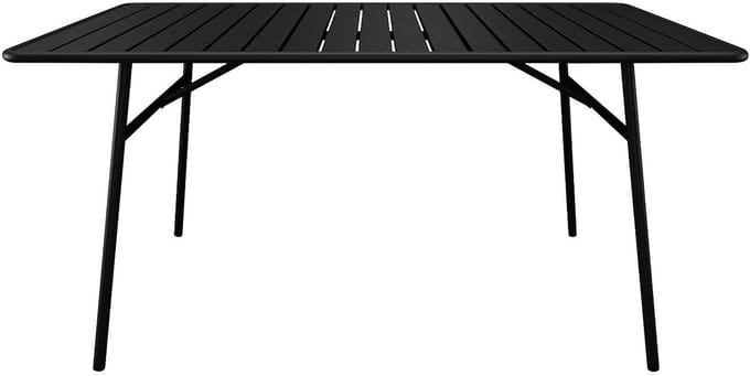 Vente-unique Tuintafel D160 cm van metaal - Zwart - MIRMANDE van MYLIA
