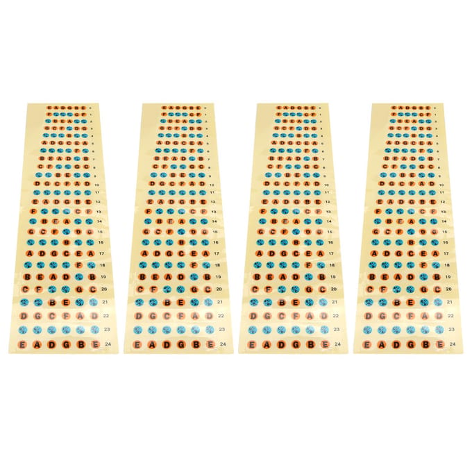 4 Stuks Gitaar Fretboard Stickerpapier Waterdicht Instrument Accessoire voor Beginners beige