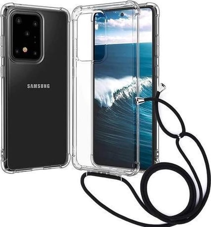 Jumada's - Geschikt voor samsung S20 ultra - koord - transparant - Set van 2