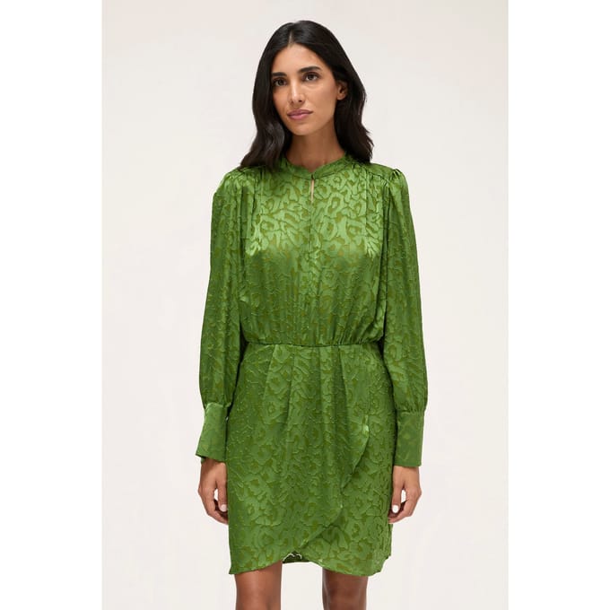 Motivi Devoré Satin Wraparound Mini Dress Light Green Taglia: 36 | Abiti Mini Outlet | Donna | Verde