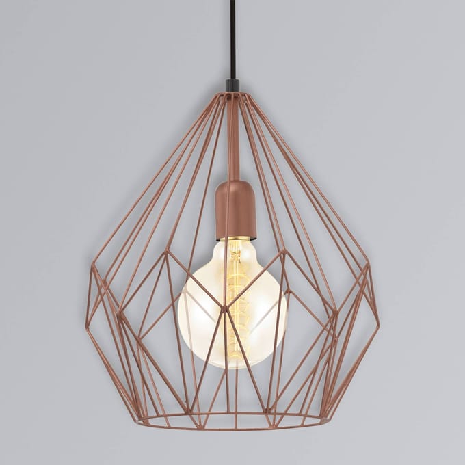 EGLO Hanglamp Carlton in vintage stijl, koper Ø 31 cm