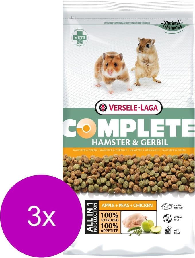 Versele-Laga Complete Hamster & Gerbil - Hamstervoer - 3 x 2 kg
