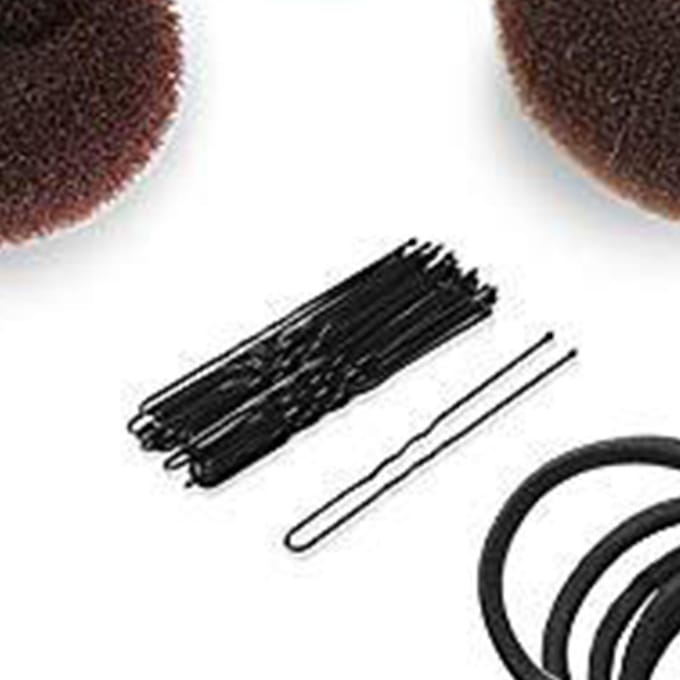 Set Chignon Différentes Tailles Chignon Elastique Set Chignon Donut avec Élastiques et Épingles à Cheveux black