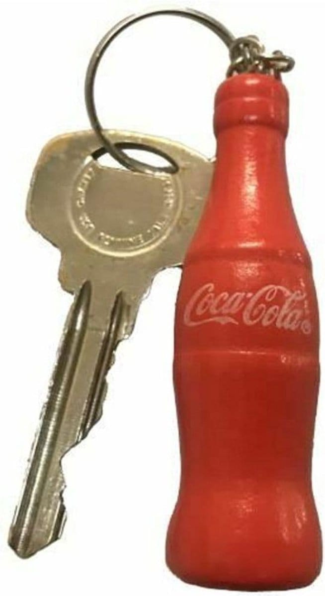 Classic Coca-Cola Fles Houten Sleutelhanger - Rood