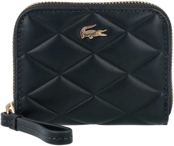 LACOSTE Leren portemonnee Zip Coin Wallet Sinople donkergroen