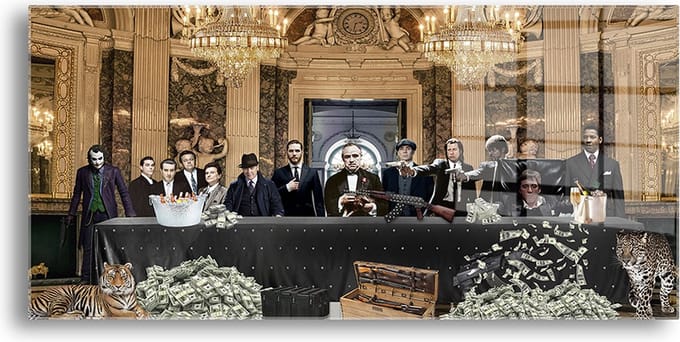 Glasschilderij 160x80cm Maffia