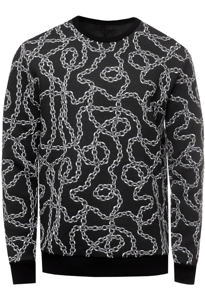 Jacquard trui in ijzeren design