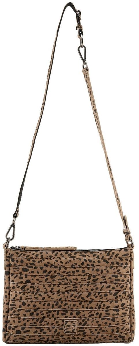FREDsBRUDER Leren schoudertas Layer Crossbag Edition Dotty Leo Lichtbruin