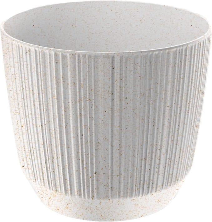 Prosperplast Plantenpot - stripe - wit - kunststof - D13xH11 cm - voor binnen/buiten