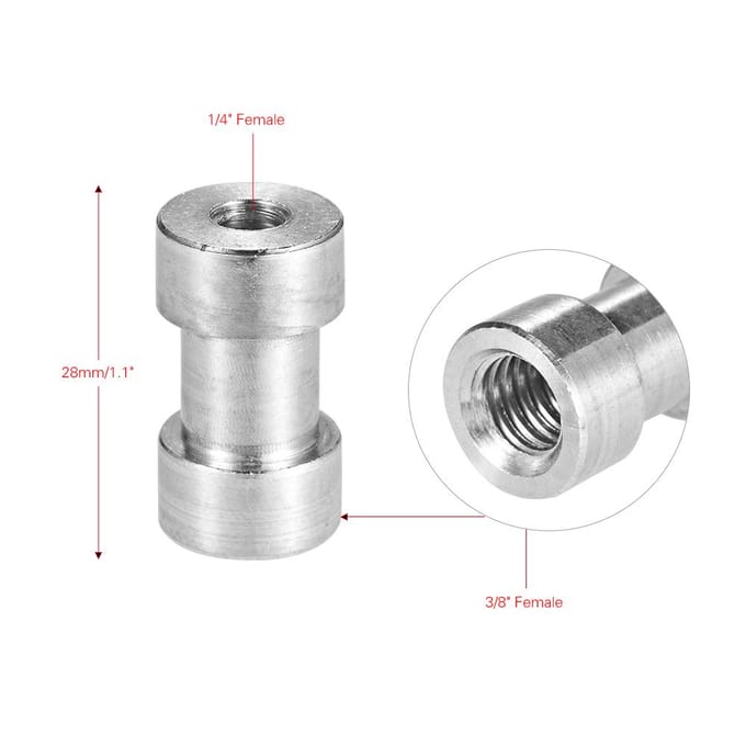 1/4 -20 tot 3/8 -16 Schroefdraad Adapter Converter Vrouwelijke Spigot Reducer Bus Schroef Mount Set