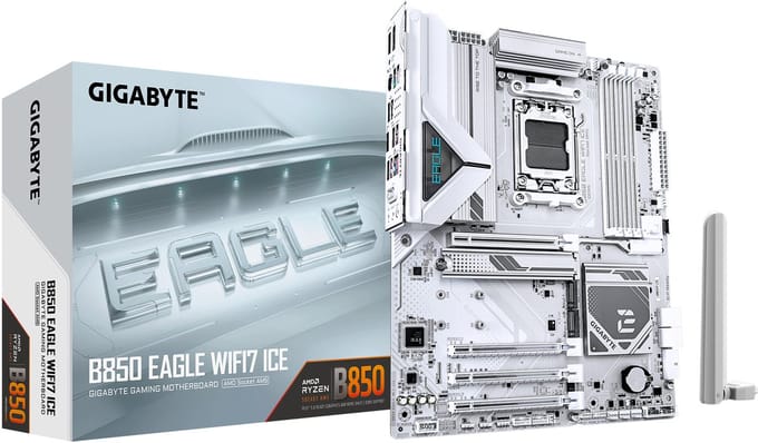 GIGABYTE B850 EAGLE WIFI7 ICE Moederbord - AMD B850 - AMD AM5 - DDR5 RAM - ATX