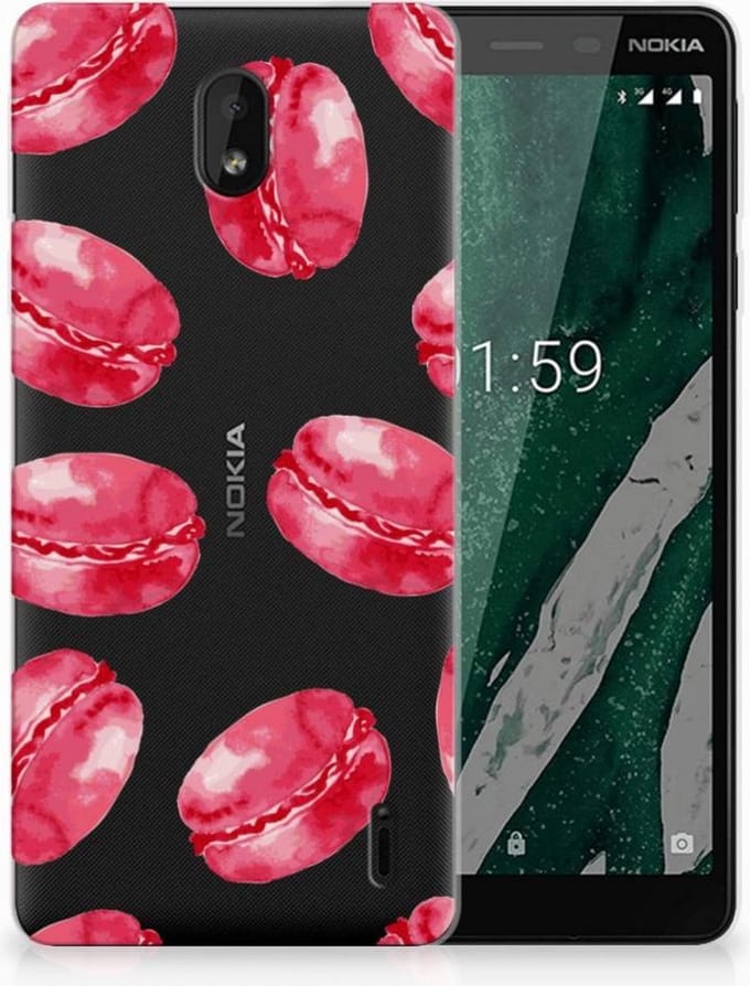 Nokia 1 Plus Siliconen Case Pink Macarons