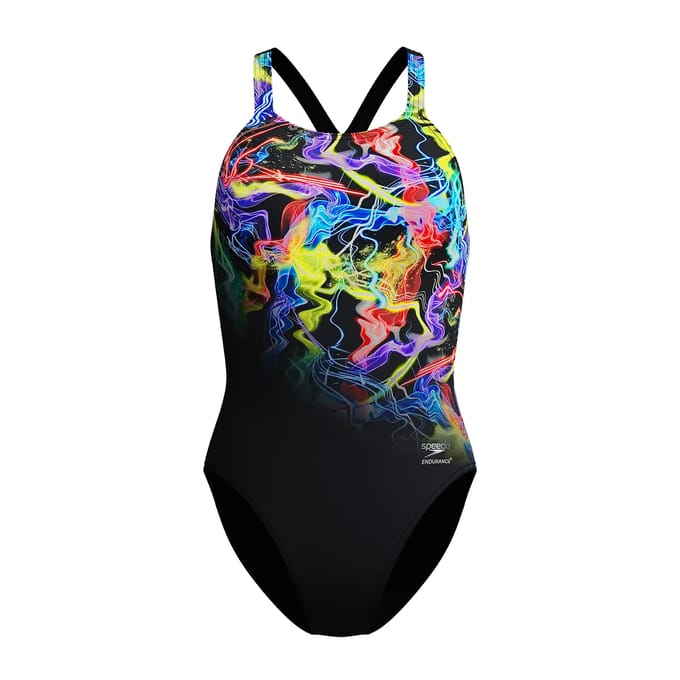 Speedo Badpak Eco Endurance+ Placement Print Powerback Zwart/Geel