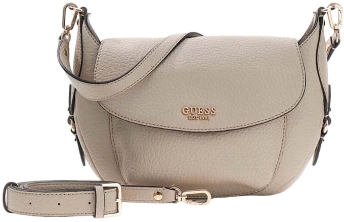 GUESS schoudertas Marsha Flap Shoulder Bag Light Taupe beige