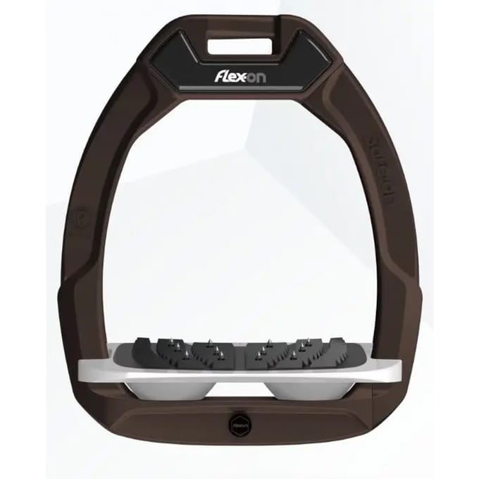 Veiligheidss stirrups Paardrijden Hellend Ultra Grip Bruin/Grijs/Grijs Flex-On Safe-On