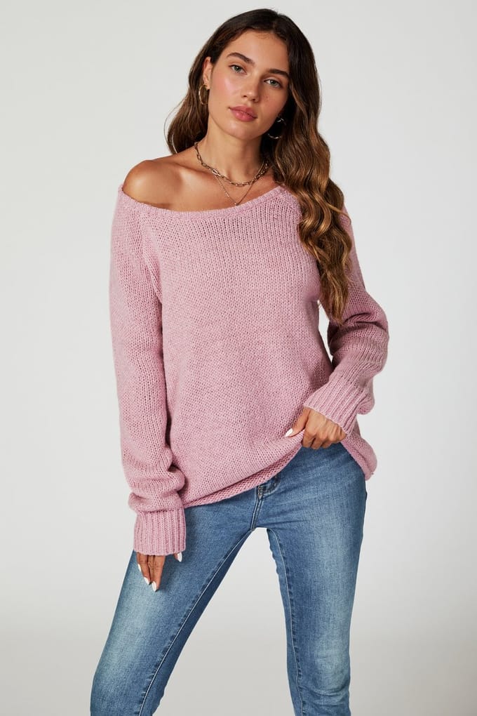 Comfortabele trui-top in roze