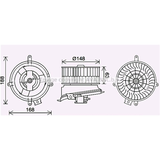 Elektromotor, interieurventilator AVA COOLING MS8711