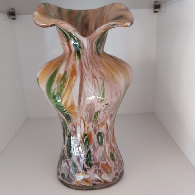 Vaas Sara geel/groen glas 24,5x13x9 - Vrouwentorso