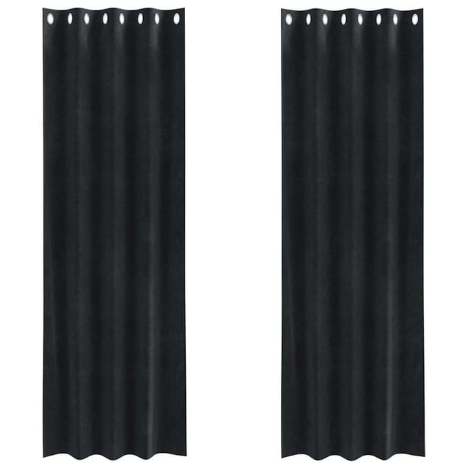 vidaXL - Gordijnen - 2 - st - Zwart - 140 - x - 245 - cm - fluweel