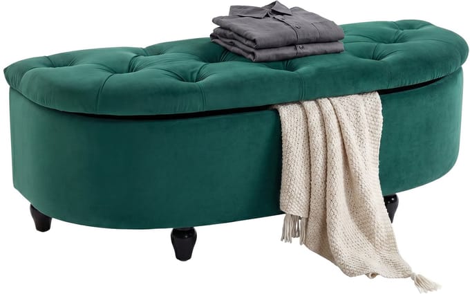 HOMCOM-Sitzbank-Polyester, Gummiholz-118B x 45T x 45H cm-Dunkelgrün
