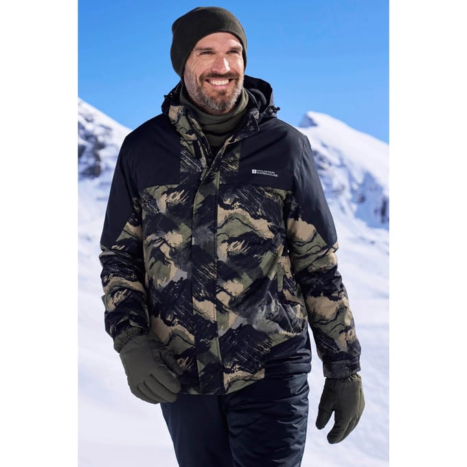 Mountain Warehouse Heren Shadow II Printed Ski Jacket (Donkergroen)