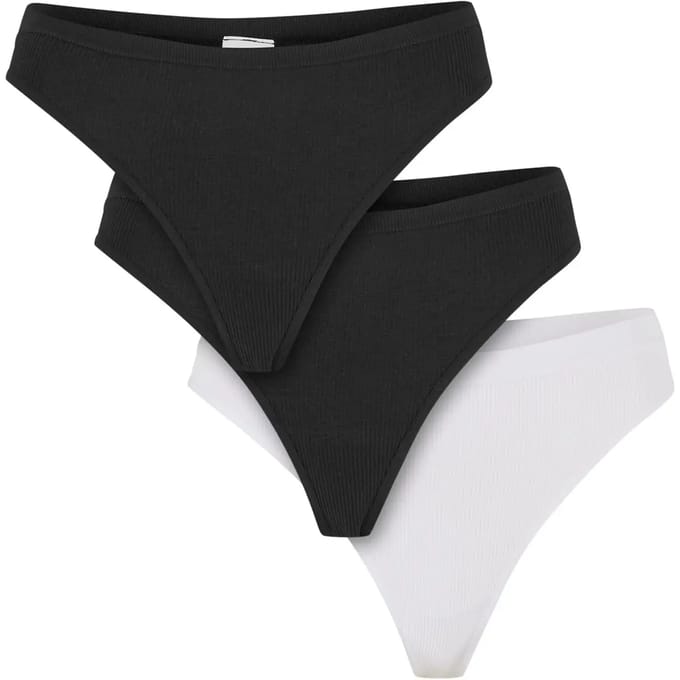 Urban Classics - Rip Tanga 3-Pack String - S - Zwart/Wit