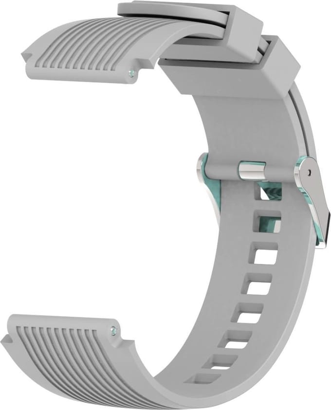 Geschikt voor Samsung Galaxy Watch (46MM) Siliconen Bandje Vertical Stripe |Grijs / Grey | One Size