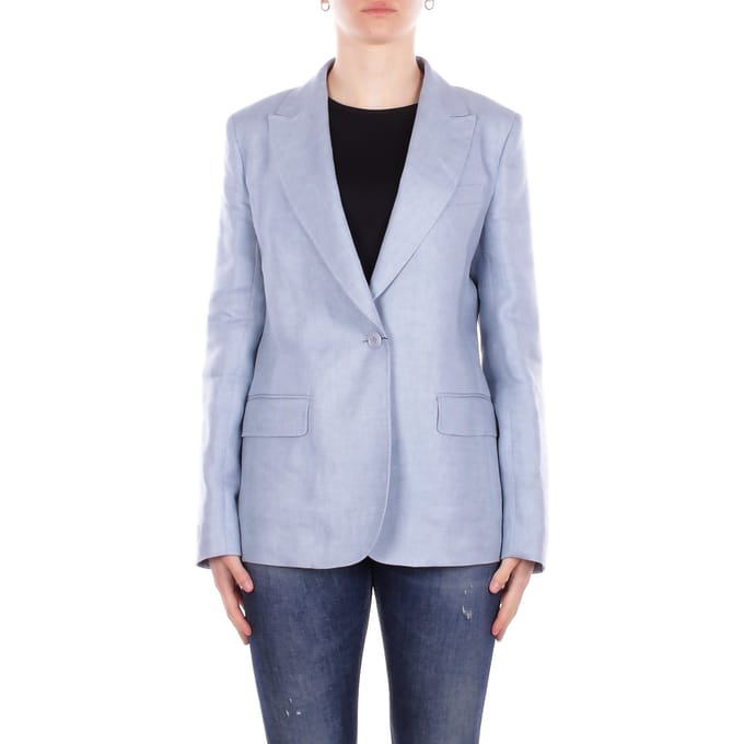 linnen jas vrouw blauw