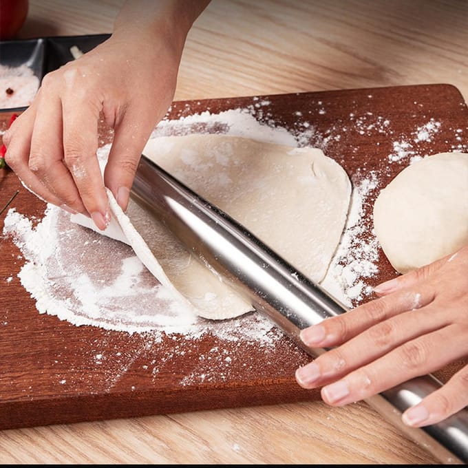 RVS Deegroller Anti-aanbak Deegroller Professioneel Bakgereedschap zilver