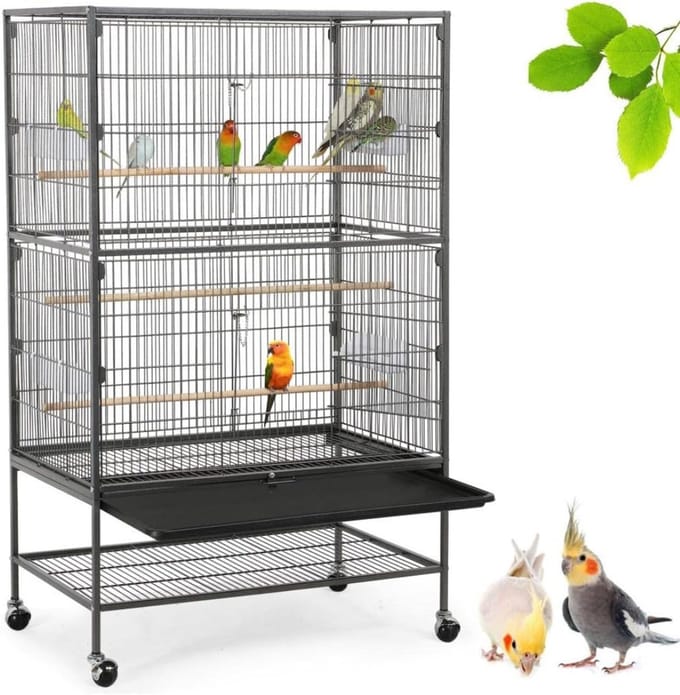 Core® Kamervoliere - Vogelvoliere - Voliere - Zwart - 79cm x 52cm x 132cm