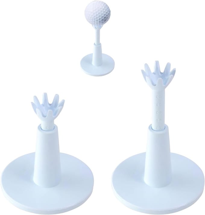 Verstelbare Golf Tees voor Training - Lichtgewicht en Stevige Golfaccessoires voor Golflessen - 2 Stuks in Wit