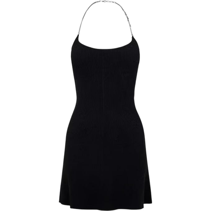Diesel Dames Ketting Halter Nek Mini Jurk (Zwart)