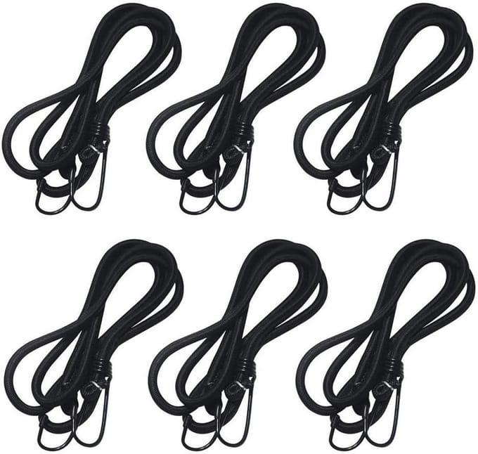 Elastische Spanrubber Set voor Ladingzekering en Transportbeveiliging - 6 Stuks, 120 cm