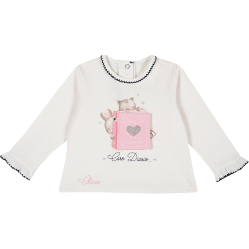 CHICCO T-shirt van sweatstof met lange mouwen 68 - Wit