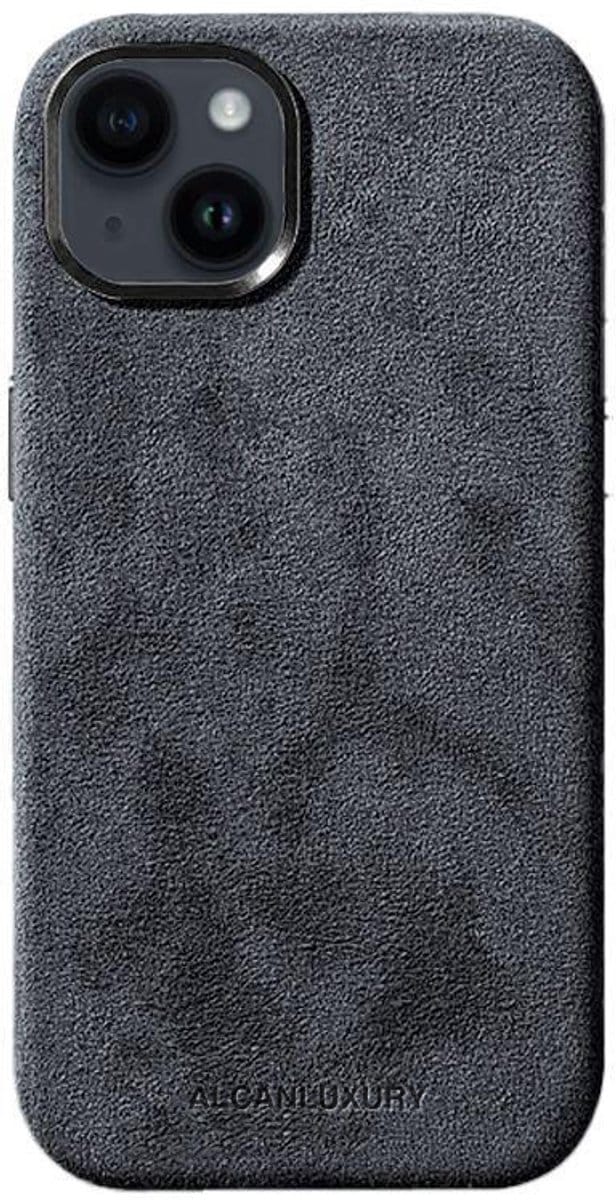 Alcanluxury Alcantara telefoonhoesje geschikt voor Apple iPhone 14 Plus - Space Grey