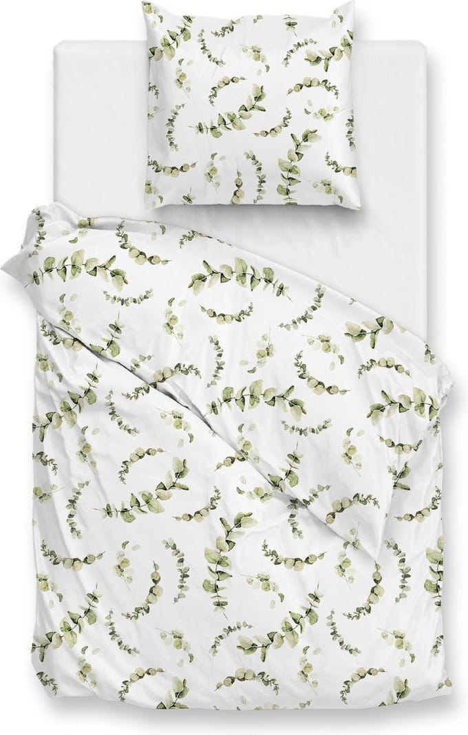 Zohome Eucalia Dekbedovertrek - 100% Katoen-Satijn - 140x220 - Wit