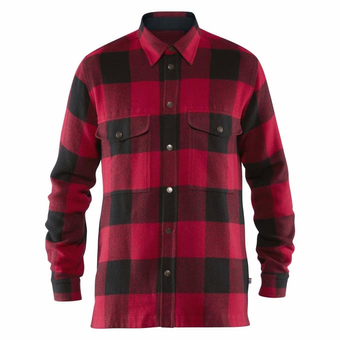 Fjallraven Canada Shirt Heren Outdoorblouse - Rood - Maat S
