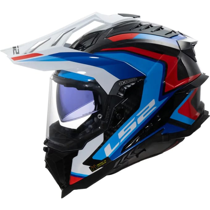 LS2 MX701 Explorer C Frontier II Wit Blauw 06 Adventure Motorhelm - Helm