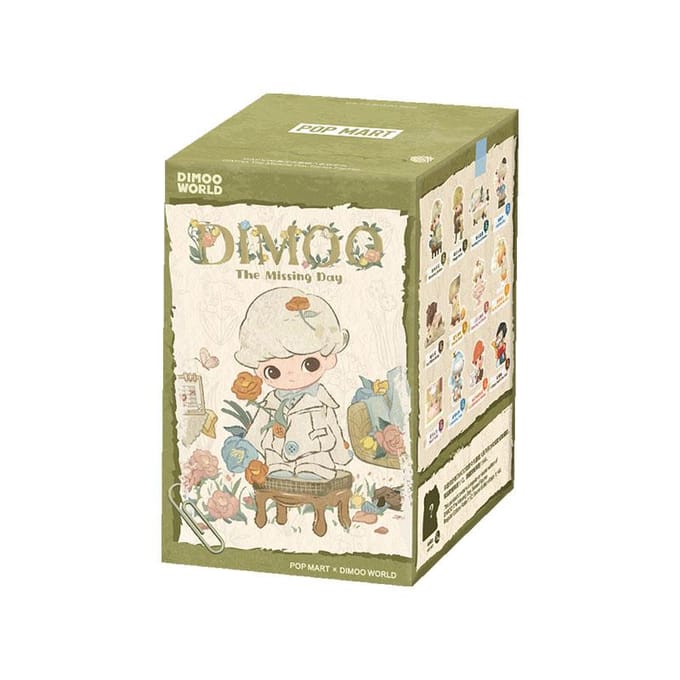 POP MART DIMOO De Vermiste Dag Serie Figuren Blind Box (Enkelpak / 12-delige set) beige