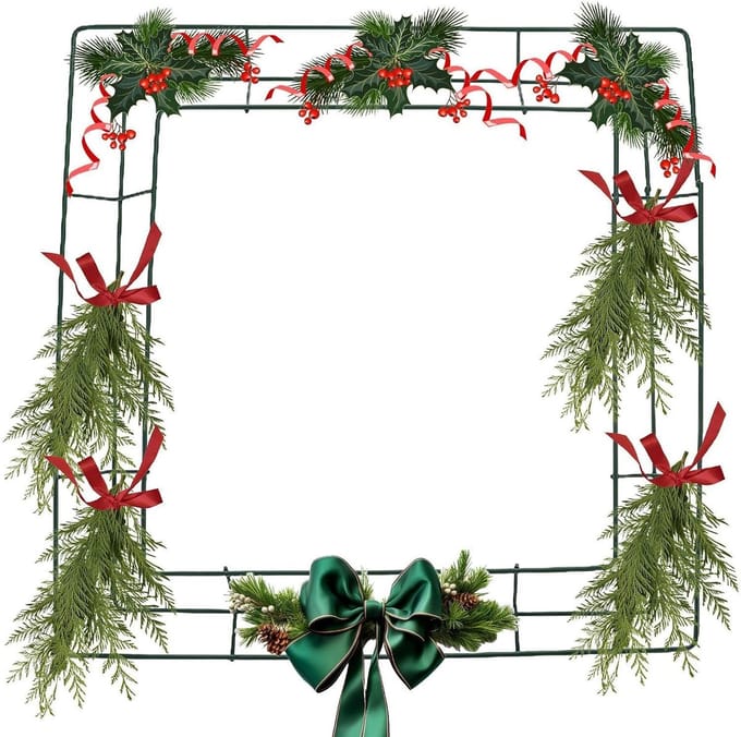 Kroonframe Vierkant - Decoratie Basis - Kransen Maken - Robuust Metaal - 30 cm - Groen