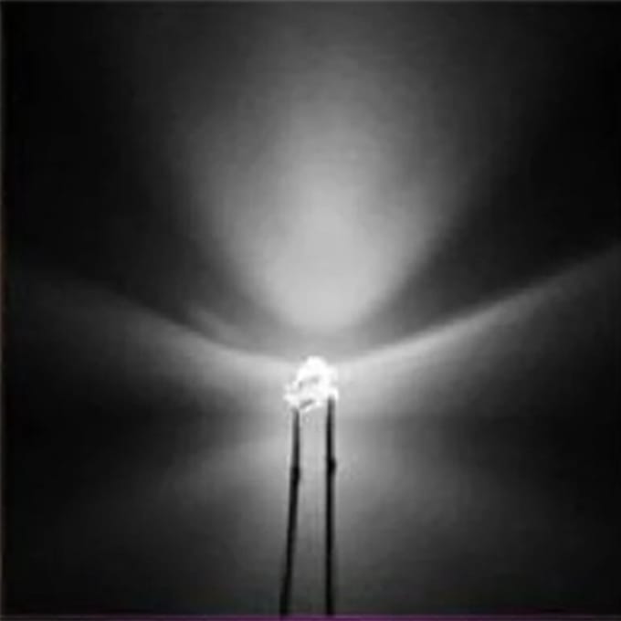 1.8mm led met kabel 20cm 12v 10 stuks Kleur Wit