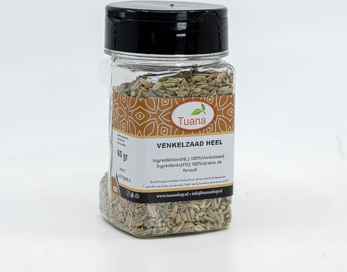 Tuana Kruiden - Venkelzaad Heel - 60 Gram - Tuanashop - KP0286