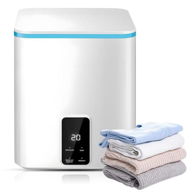 Kleine Draagbare Wasmachine met Blauw Licht 3.8L Mini Wasmachine 3 Modi Diepe Reiniging van US Plug wit