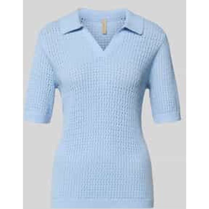 Gebreide pullover met polokraag en 1/2-mouwen model 'DENEFA'