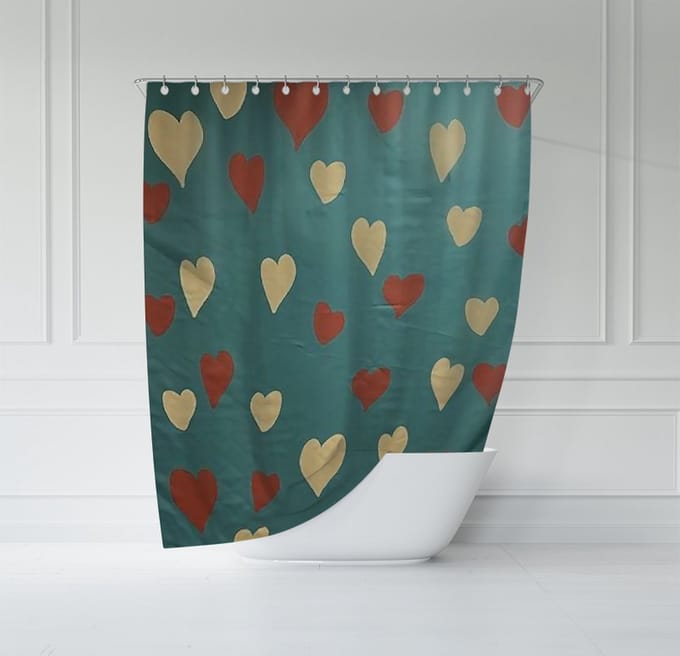 ATTREZZO® Douchegordijn Hartjes - 180x180 cm