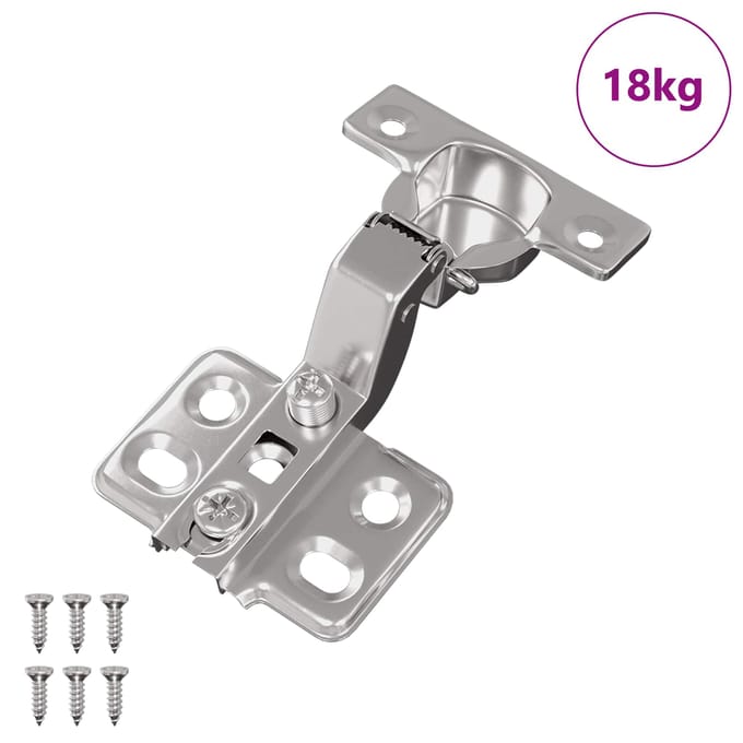 vidaXL - Scharnier - 254 - st - Nikkel - 85 - x - 52,5 - x - 9,5 - mm - IJzer